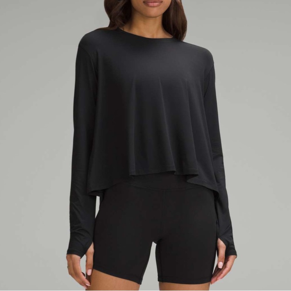 Lululemon Modal Relaxed Fit Lounge Ling Sleeve Shirt Black Size 12 NWT - Picture 1 of 10